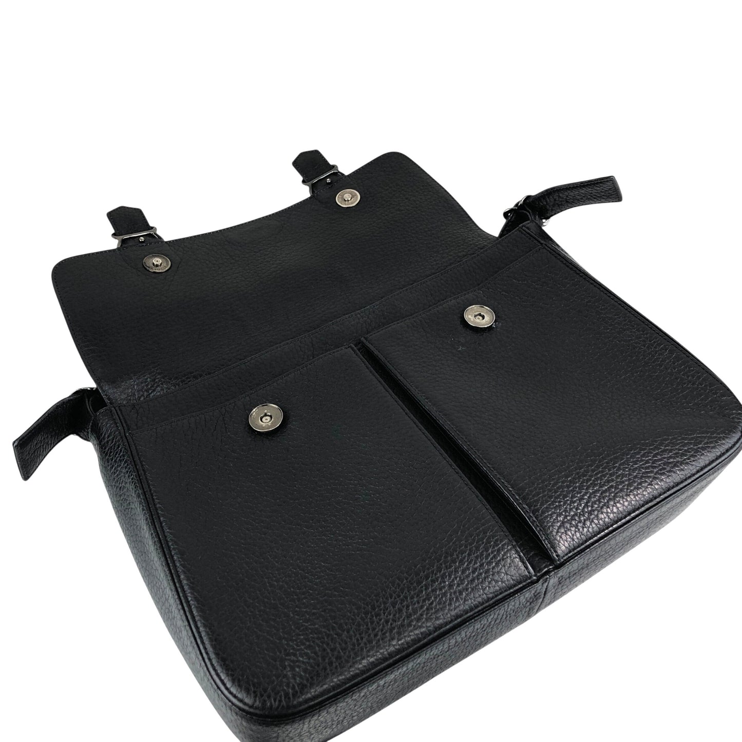 Yves Saint Laurent Logo Buckle Shoulder bag Black Vintage geb2iw