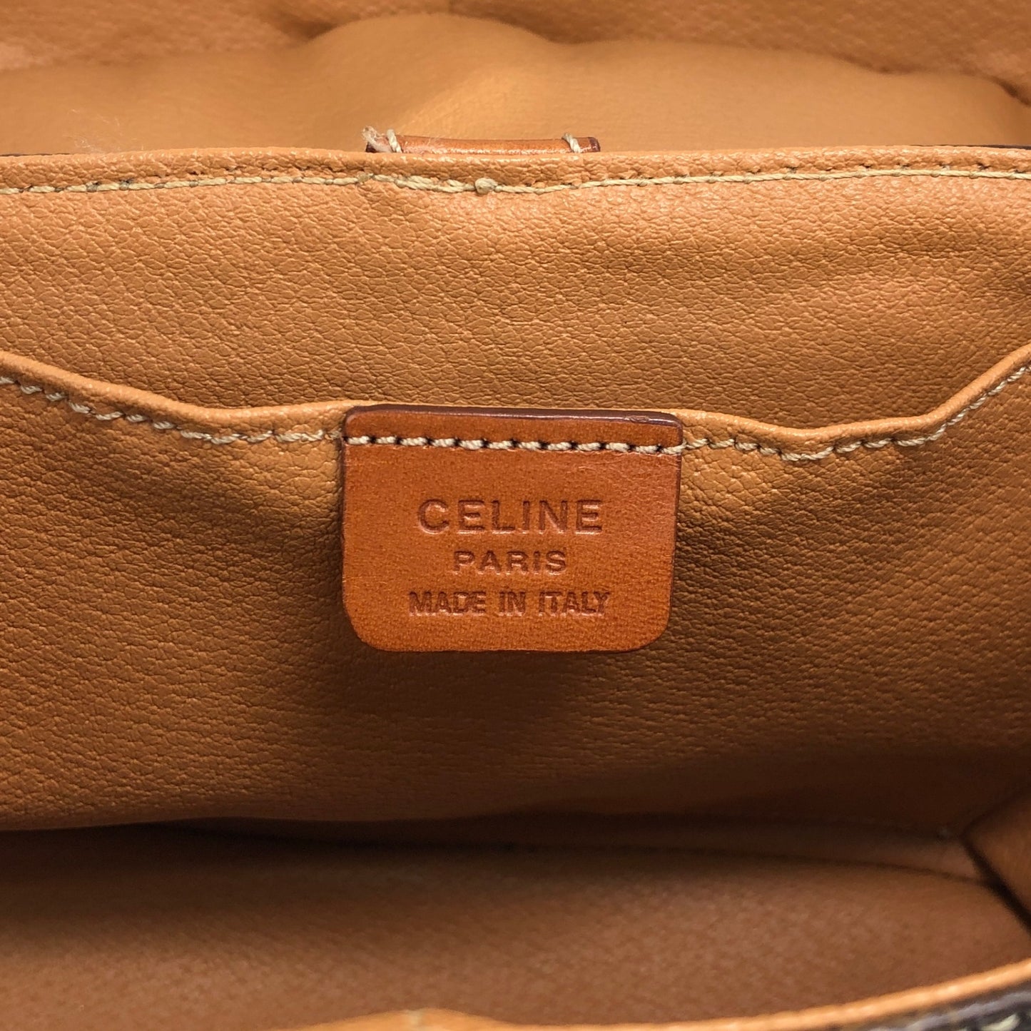 CELINE Macadam Triomphe Two-way Shoulder bag Vanity bag Brown Vintage tbvwcr