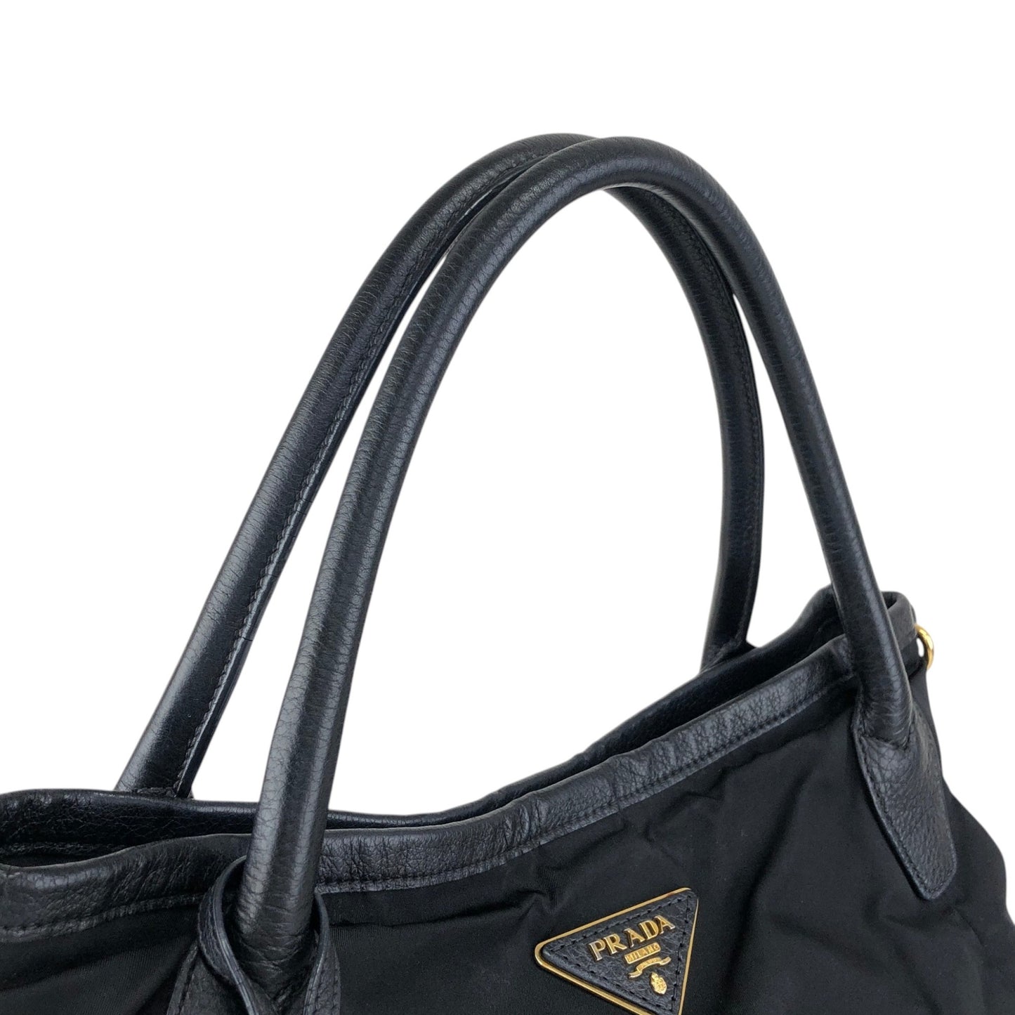 PRADA Tessuto Triangle Logo Two-way Handbag Shoulder bag Black Vintage jwasar