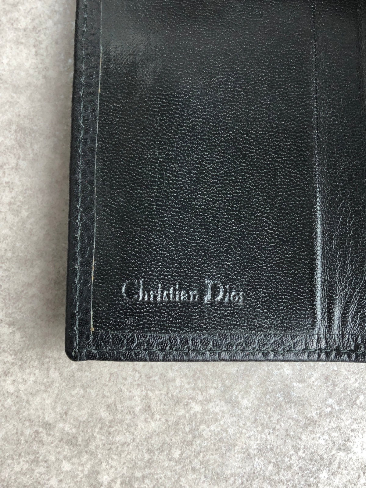 Christian Dior Logo Key Case Black Vintage jcym25