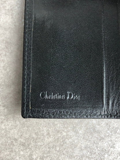 Christian Dior Logo Key Case Black Vintage jcym25