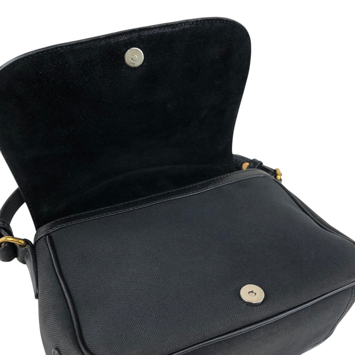 PRADA Logo Shoulder bag Black Vintage 4w22ct