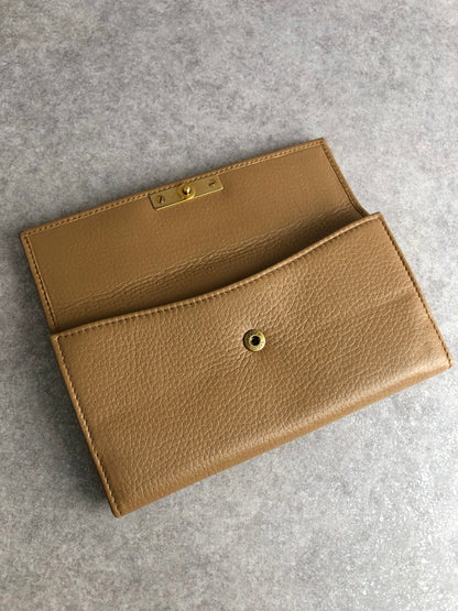 GUCCI Bamboo Long Wallet Beige Vintage kj6mc3