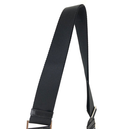 PRADA Triangle Logo Front Buckle Nylon Shoulder bag Black Vintage z6d5rx