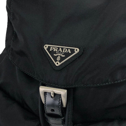 PRADA Triangle Logo Double Pocket  Backpack Black Vintage svzxry