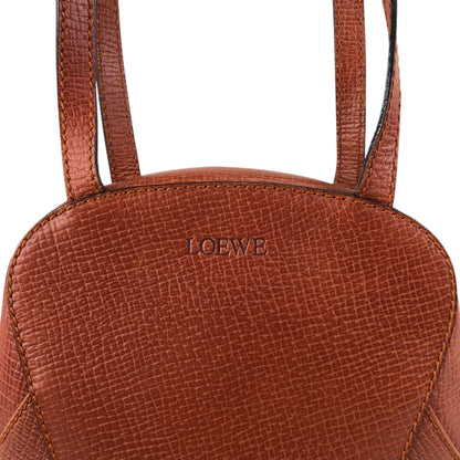 LOEWE Logo Embossed Shoulder bag Brown Vintage hhdfi4