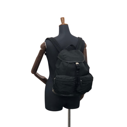 PRADA Tessuto Triangle Logo Backpack Black Vintage cdmpeg