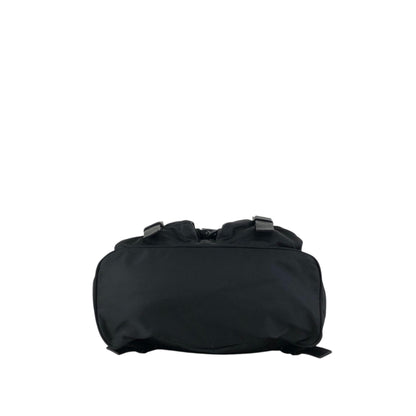 PRADA Tessuto Triangle Logo Double Pocket  Backpack Black Vintage cz4rjs