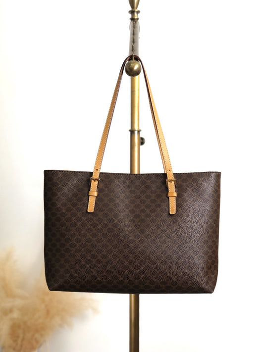 CELINE Macadam Totebag Brown Vintage 8azhcw