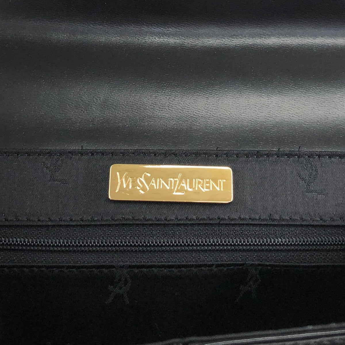 Yves Saint Laurent YSL Logo Top Handle Handbag Black Vintage m6kuvb
