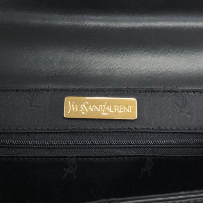 Yves Saint Laurent YSL Logo Top Handle Handbag Black Vintage m6kuvb
