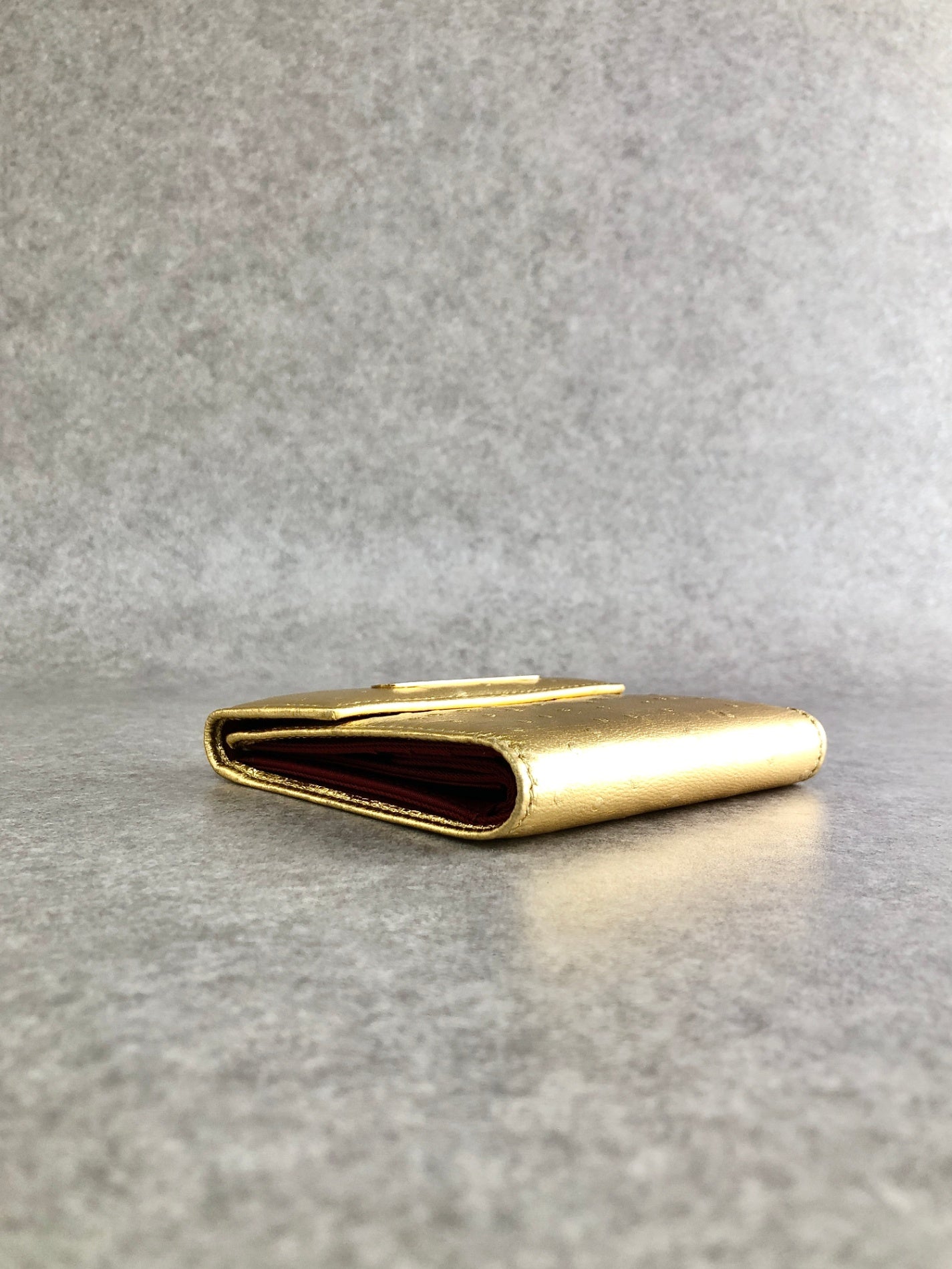 Christian Dior Logo Folded Wallet Gold Vintage fcvxty