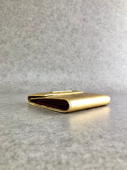 Christian Dior Logo Folded Wallet Gold Vintage fcvxty
