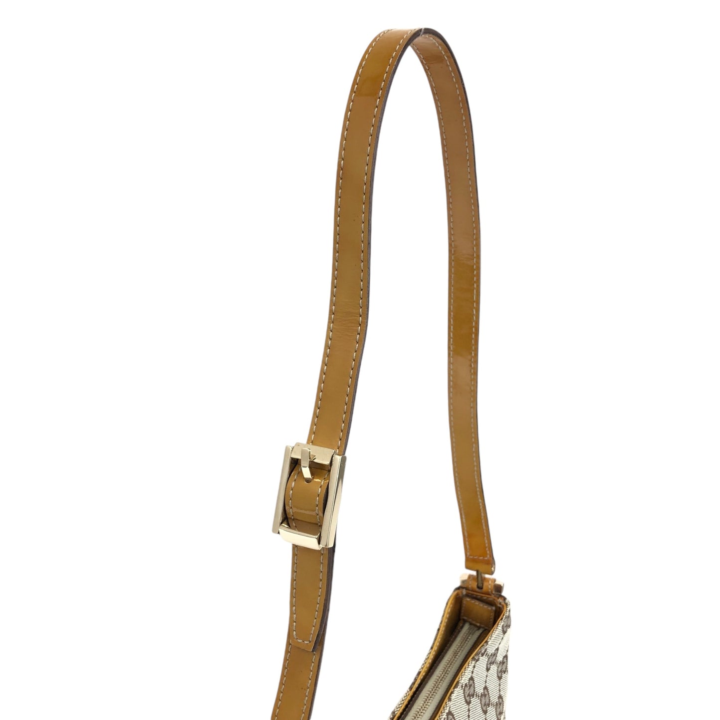 GUCCI GG Canvas Handbag Hobobag Brown Vintage ywkjbz