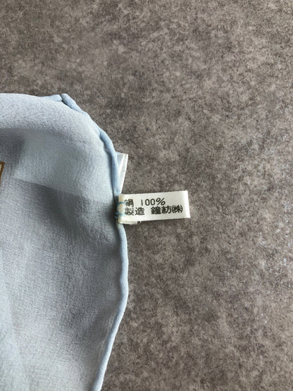 Christian Dior SILK Scarf Sky blue Vintage m55ztg