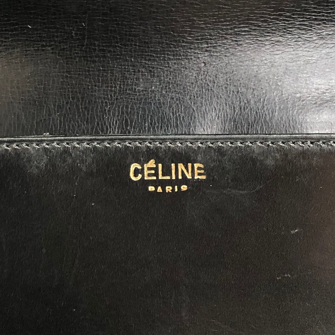 CELINE Horse Bit Shoulder bag Black Vintage dynnnp