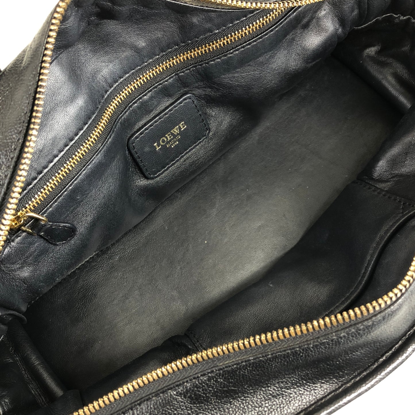 LOEWE Amazona28 Anagram Two-way Boston bag Shoulder bag Black Vintage v3dz54