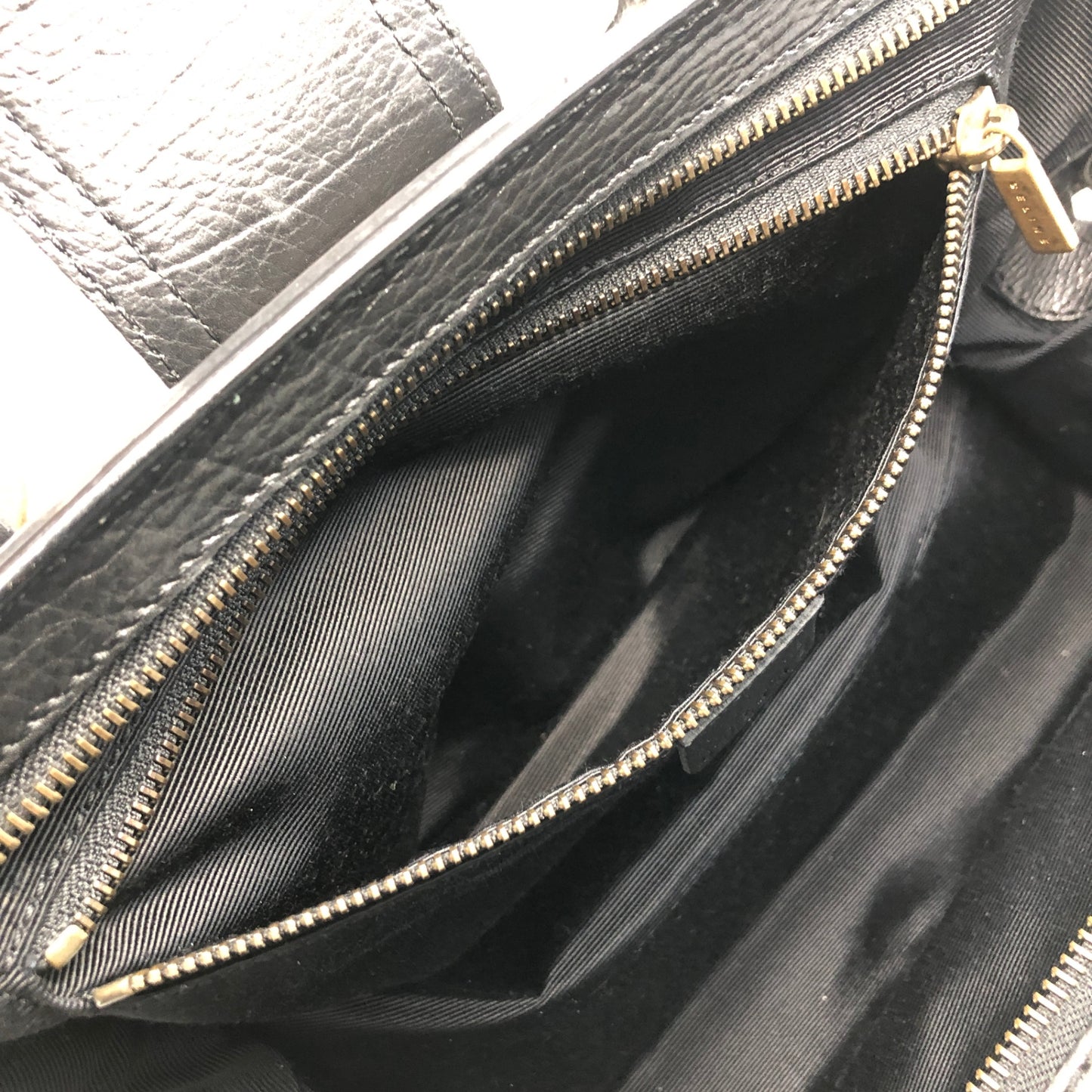 CELINE Triomphe Handbag Black Vintage 486nkp