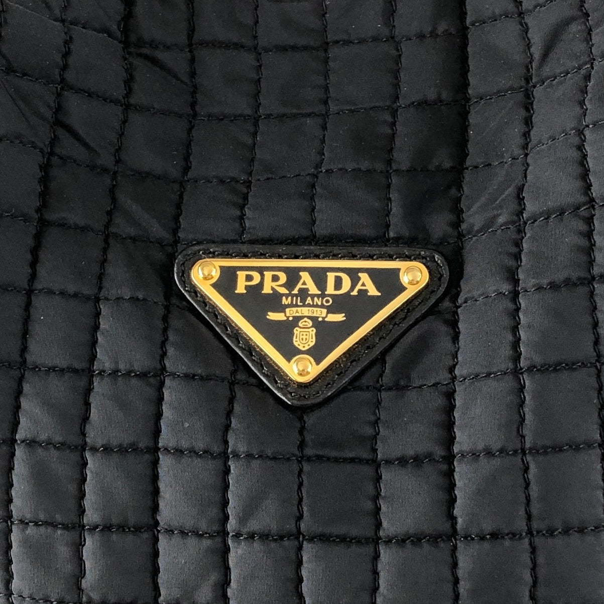 PRADA Triangle Logo Handbag Black Vintage vjh8nj