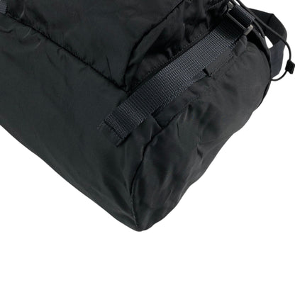 PRADA Tessuto Triangle Logo Front Buckle Backpack Black Vintage ynp78c