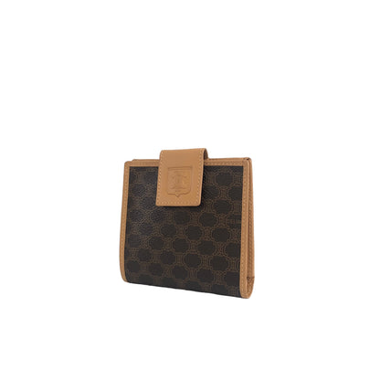 CELINE Macadam Blason Folded Wallet Brown Vintage dr584p