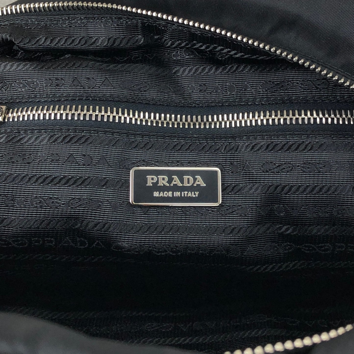 PRADA Logo Boston bag Handbag Black Vintage jipcs2