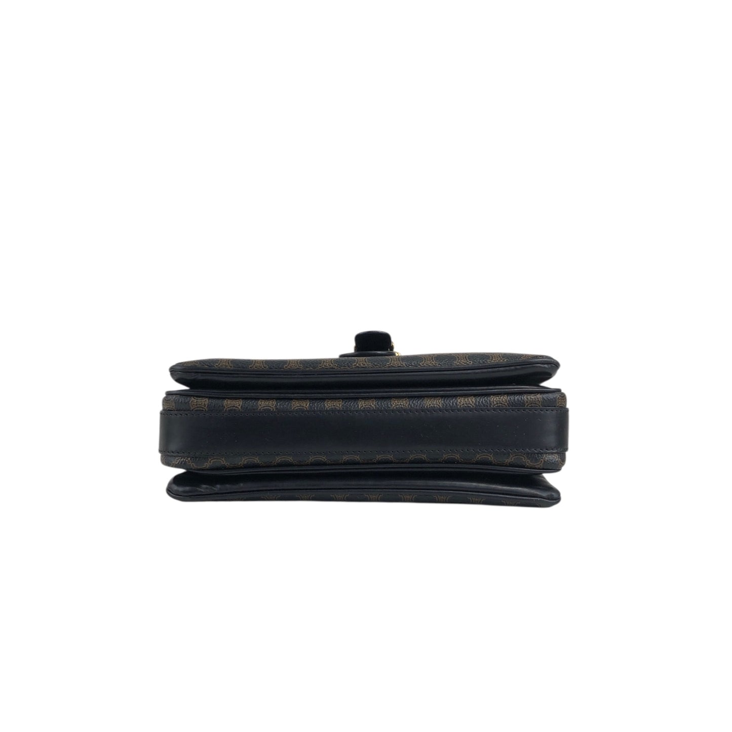 CELINE Macadam Front Buckle Shoulder bag Black Vintage 5wzcdj