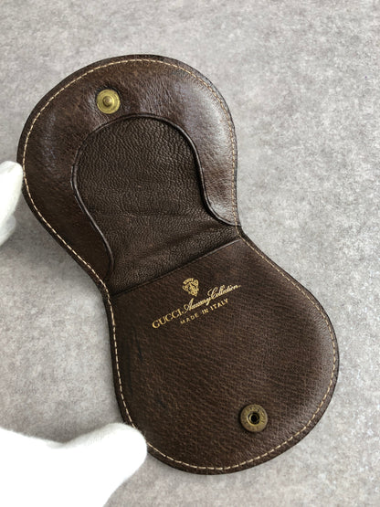 GUCCI Sherry Line Coin Purse Brown Vintage b8sd44