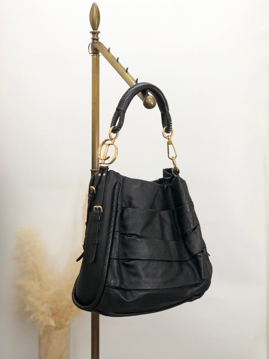 Christian Dior CD Logo Motif Shoulder bag Black Vintage vvdiyc