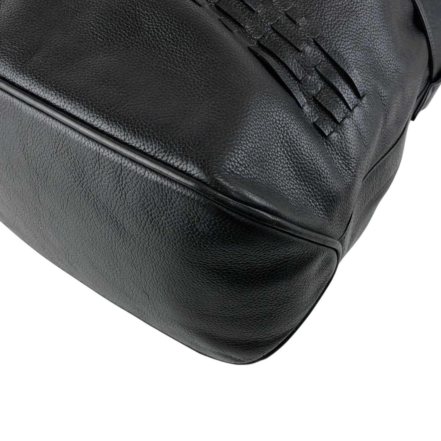 GUCCI Logo Embossed Shoulder bag Black Vintage aga2sh