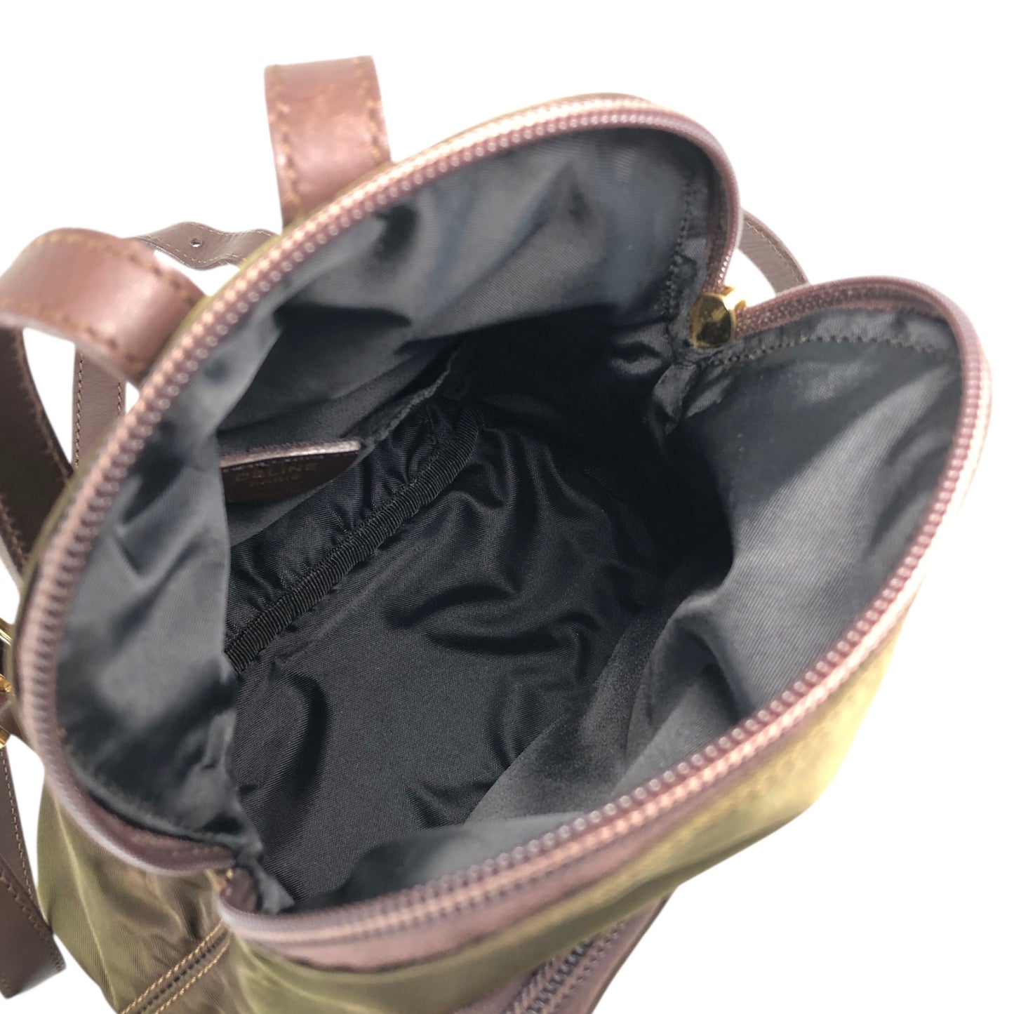CELINE Circle Logo Backpack Khaki Vintage yubkrm