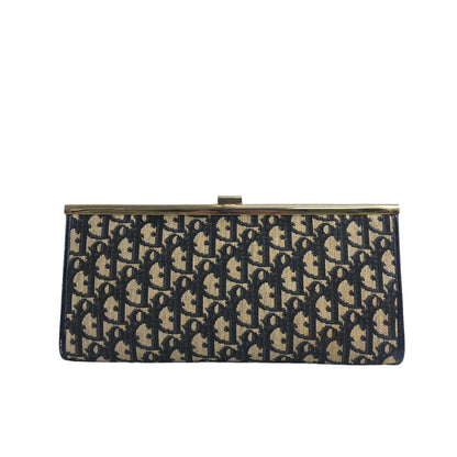 Christian Dior Jacquard Clutch bag Navy Vintage wirc44