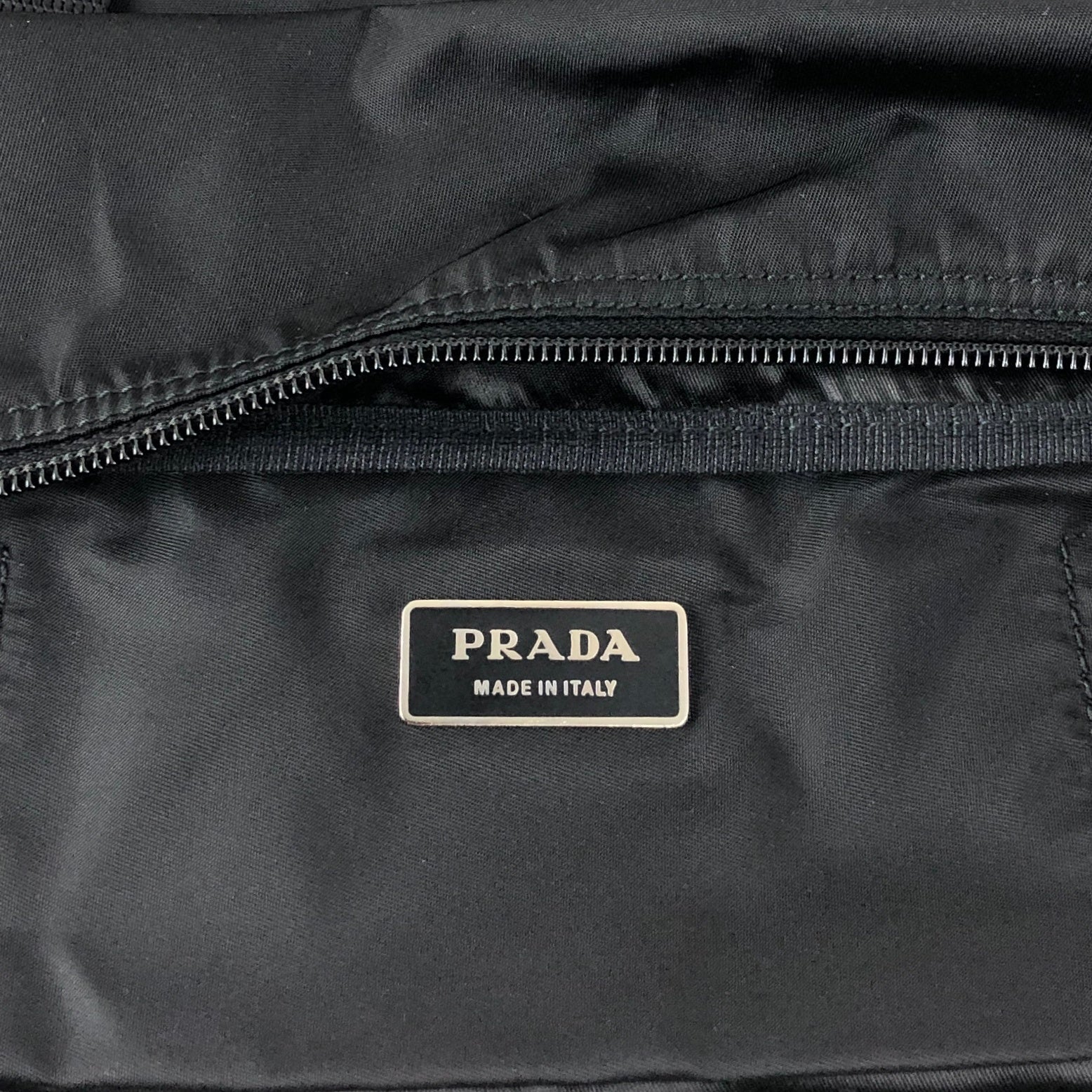 PRADA Tessuto Triangle Logo Boston bag Black Vintage utr82b