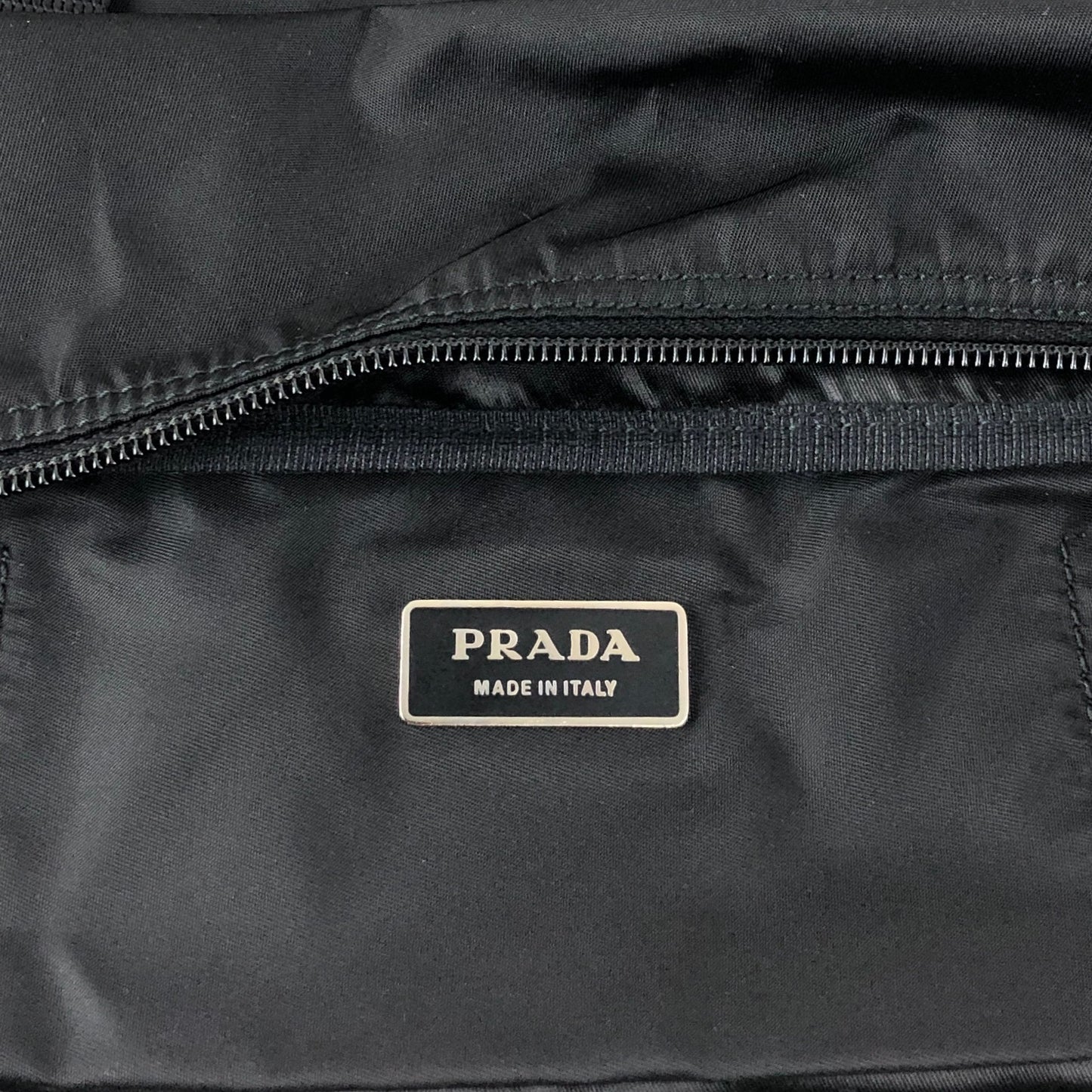 PRADA Tessuto Triangle Logo Boston bag Black Vintage utr82b