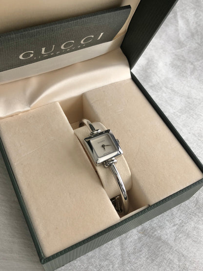 GUCCI Quartz Watch Silver 1900L Vintage ij6uej