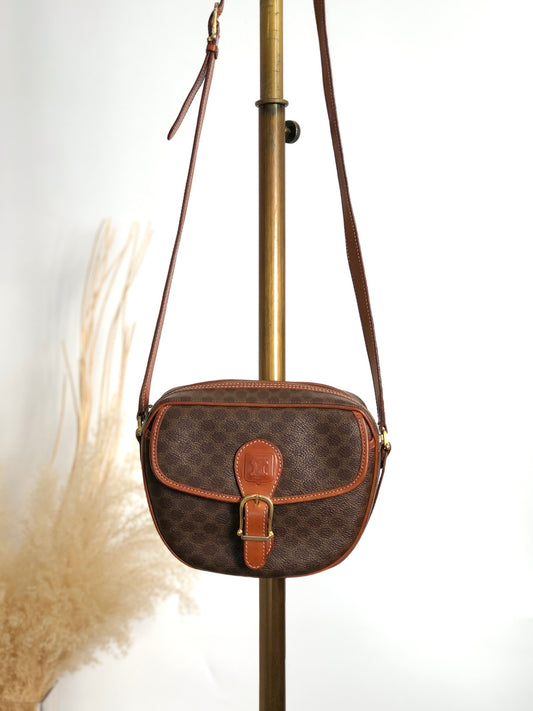 CELINE Macadam Blason Shoulder bag Brown Vintage x45cv7