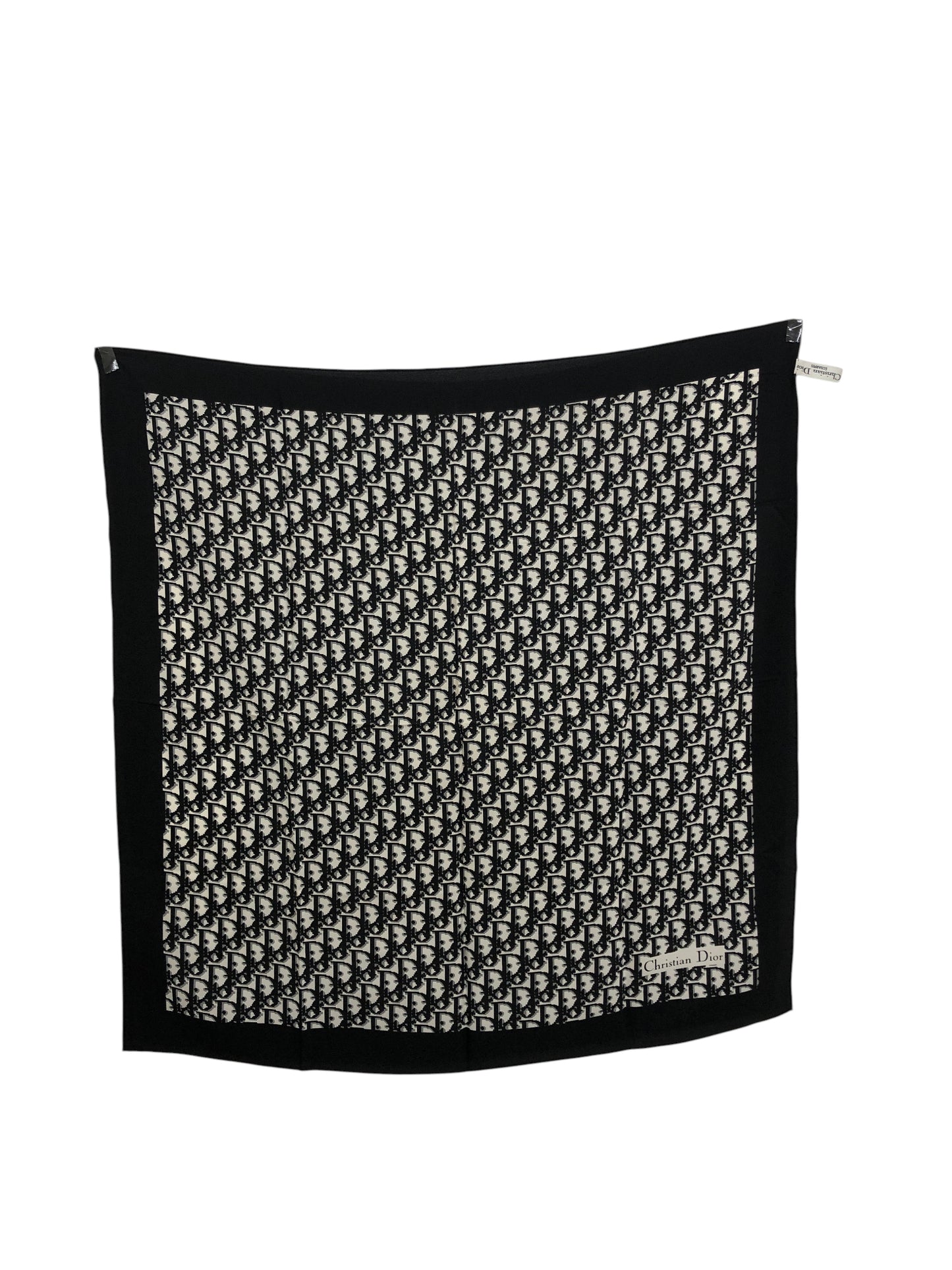 Christian Dior Trotter Silk Scarf Black Vintage 2mgxgg