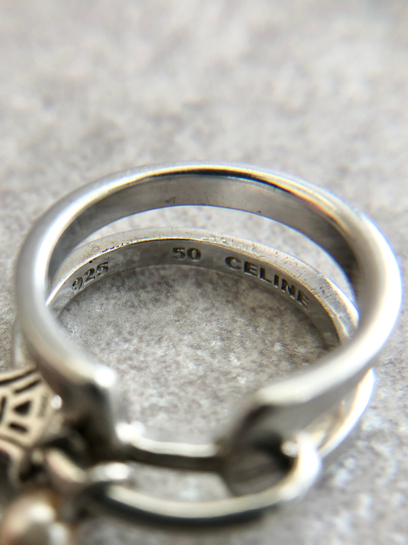 CELINE Blason Ring Silver SILVER925 Vintage jnpxi7