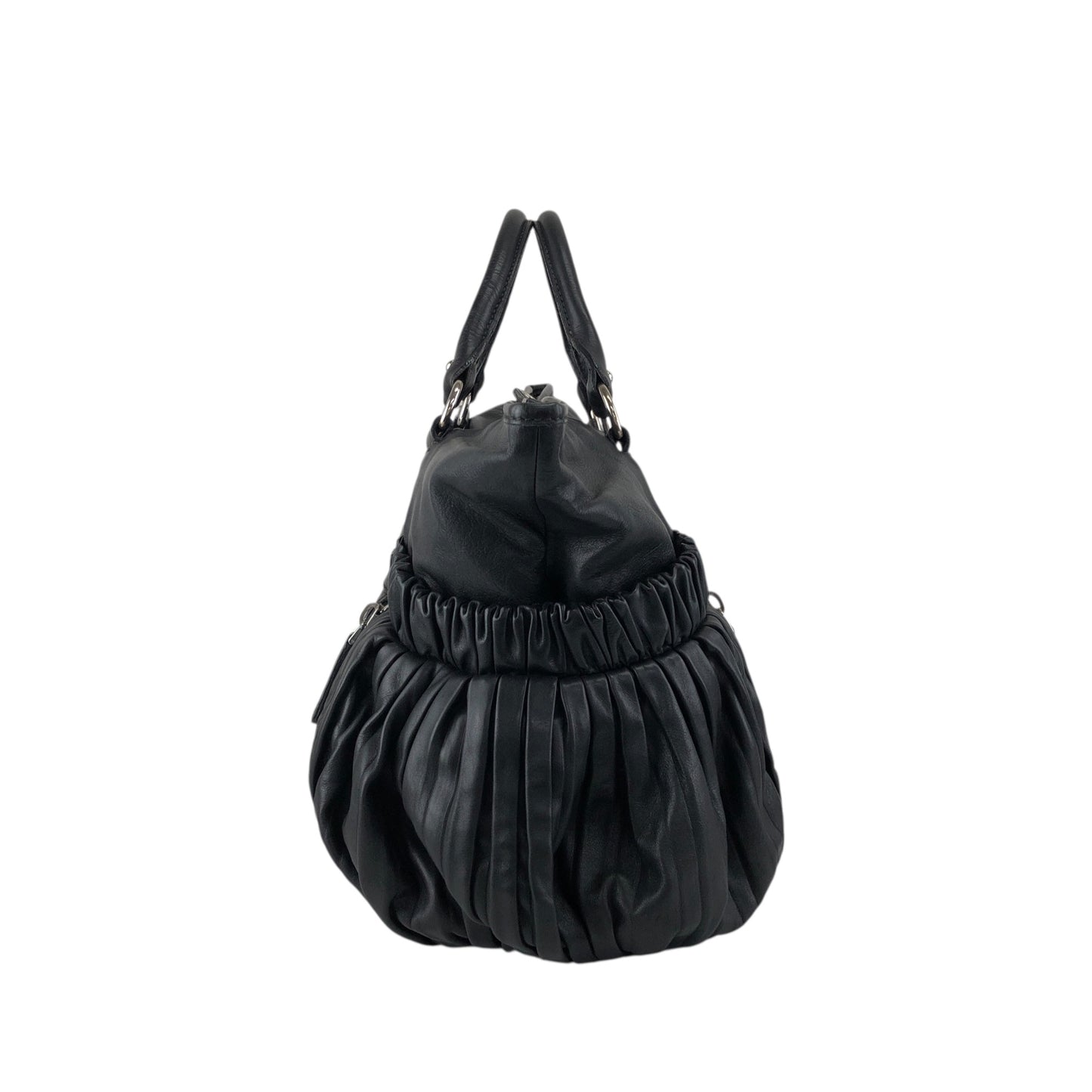 miumiu Front Zipper Handbag Totebag Black Vintage fx4ann