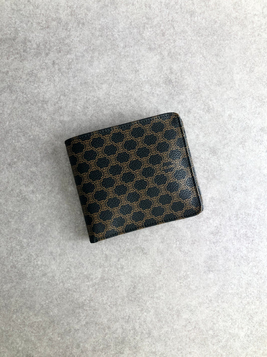CELINE Macadam Folded Wallet Black Vintage khb5t3