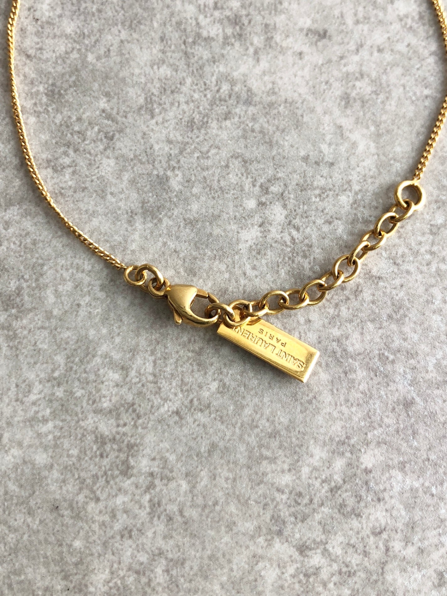 Yves Saint Laurent YSL Logo Motif Bracelet Gold Vintage mtyzfs