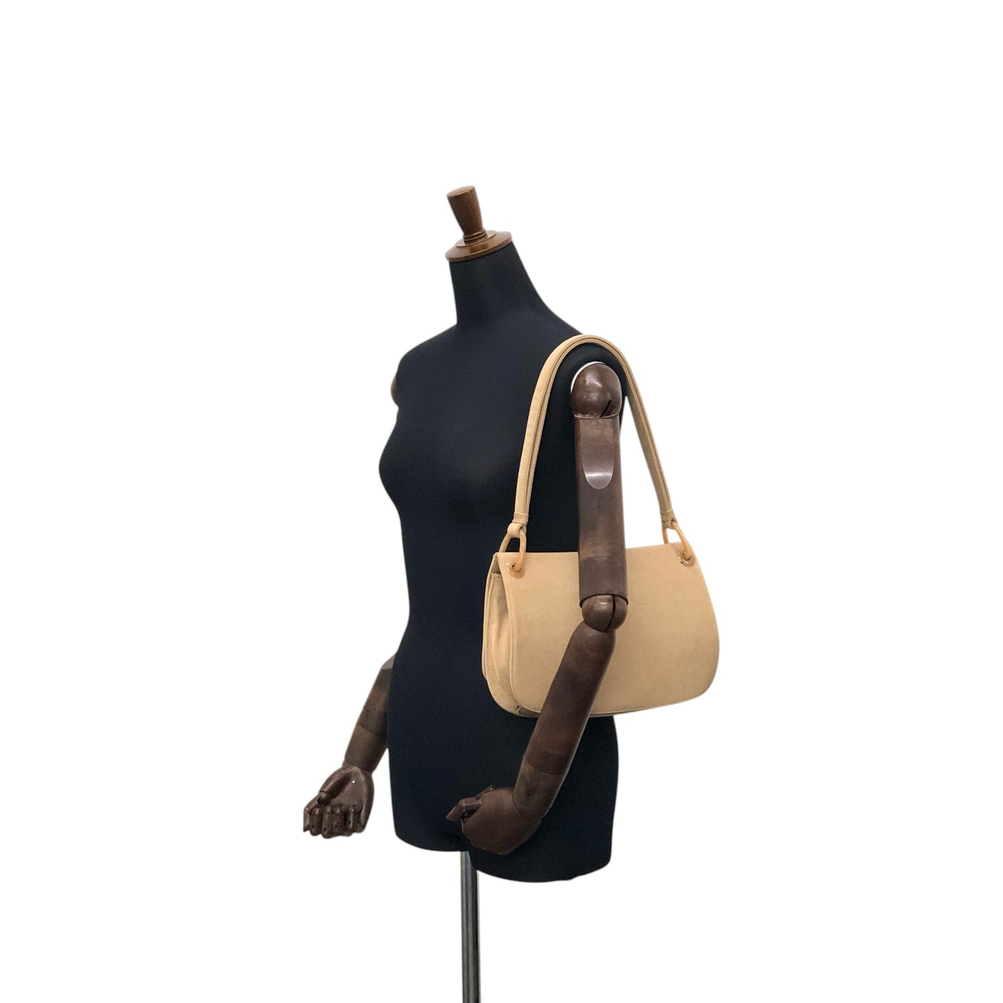 PRADA Triangle Logo Shoulder bag Beige Vintage jhervy