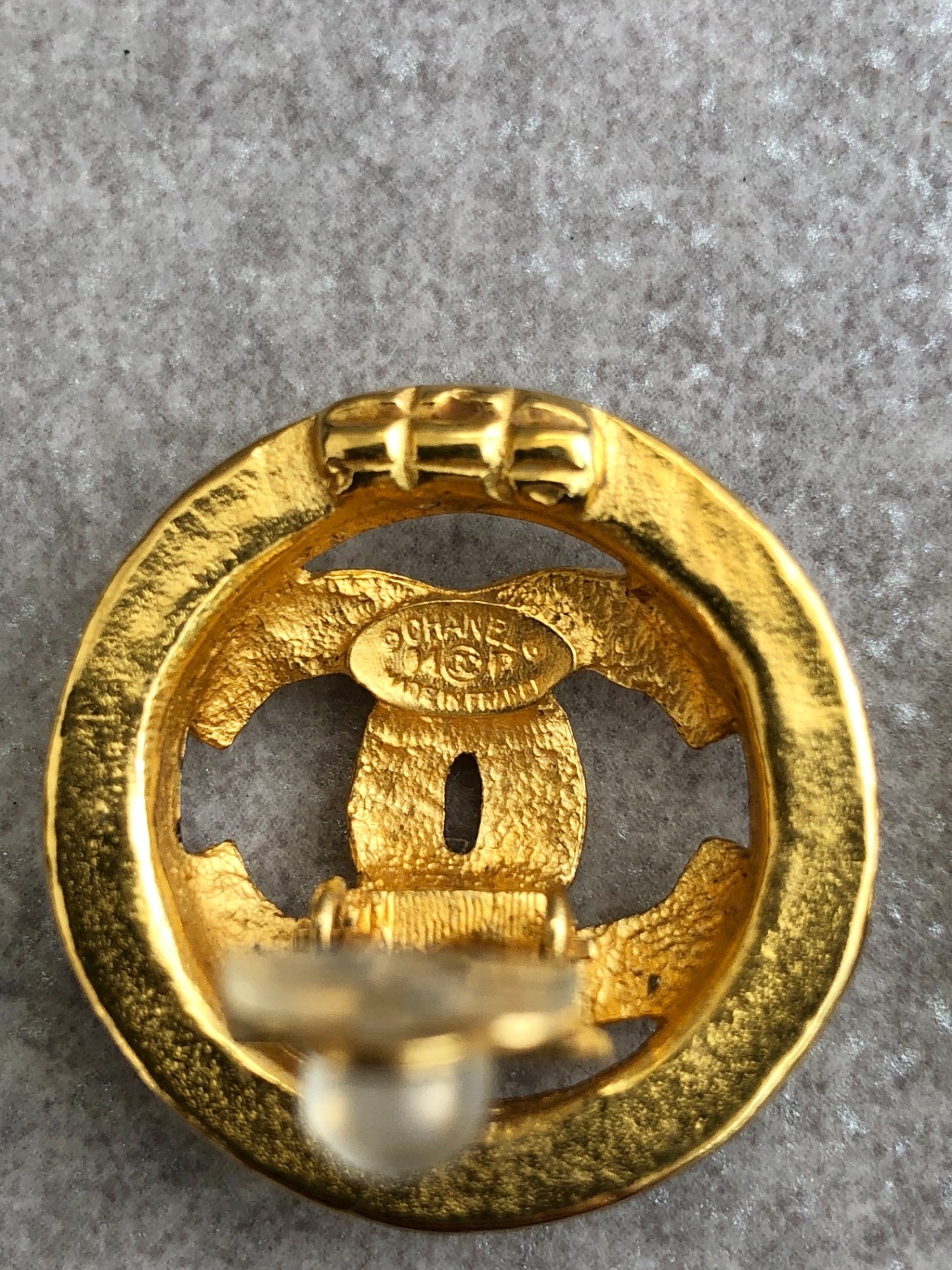 CHANEL Coco Mark Earrings Gold Vintage grrpr7