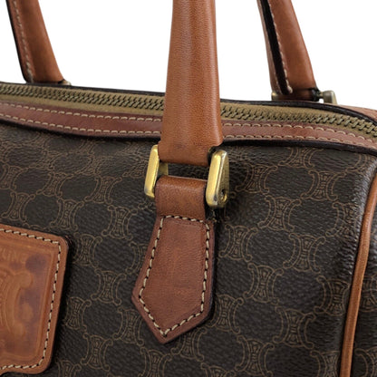 CELINE Macadam Blason Two-way Small Boston bag Shoulder bag Brown Vintage raubfw