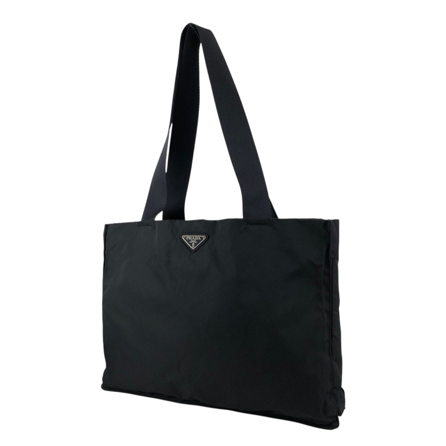 PRADA Tessuto Triangle Logo Totebag Black Vintage cxjc8u