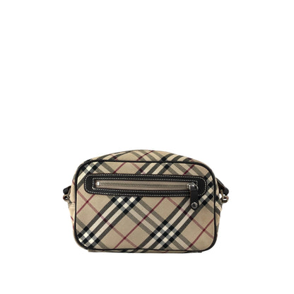 BURBERRY Check Front Buckle Shoulder bag Beige Vintage v45pfb