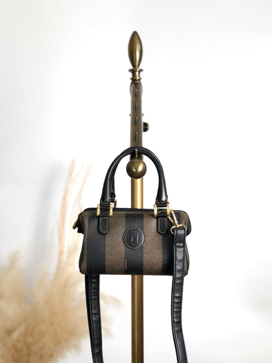 FENDI Pecan Logo Two-way Handbag Shoulder bag Brown Vintage bhyk7a