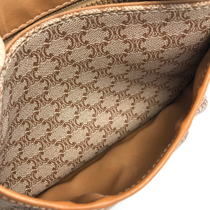 CELINE Macadam Front Buckle Flap Small Shoulder bag Crossbody Beige Vintage wbbars