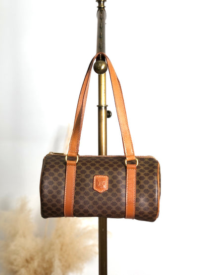 CELINE Macadam Blason Handbag Brown Vintage s5ej7j