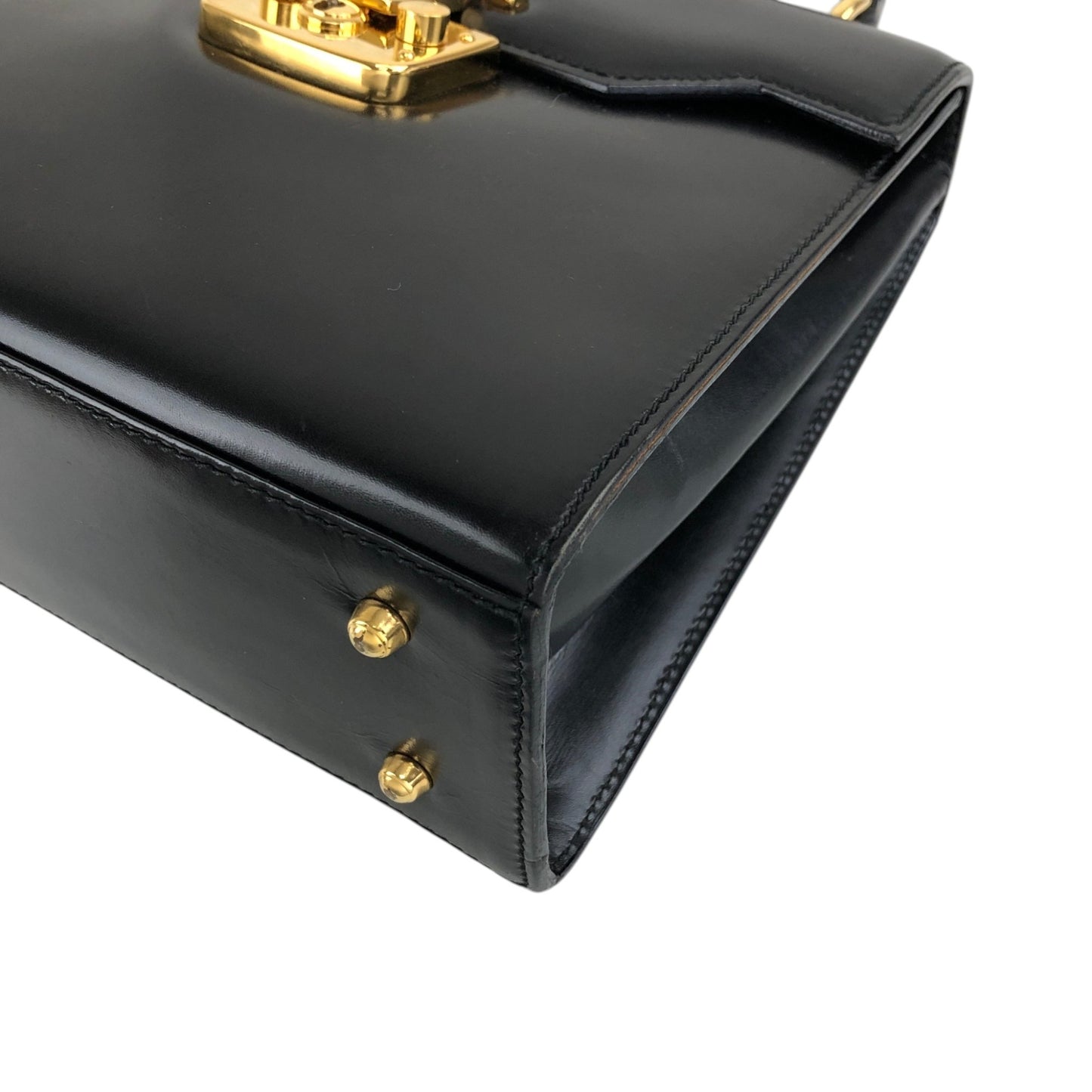 GUCCI Lady Lock Two-wayHandbag Shoulder bag Black Vintage uiedgd
